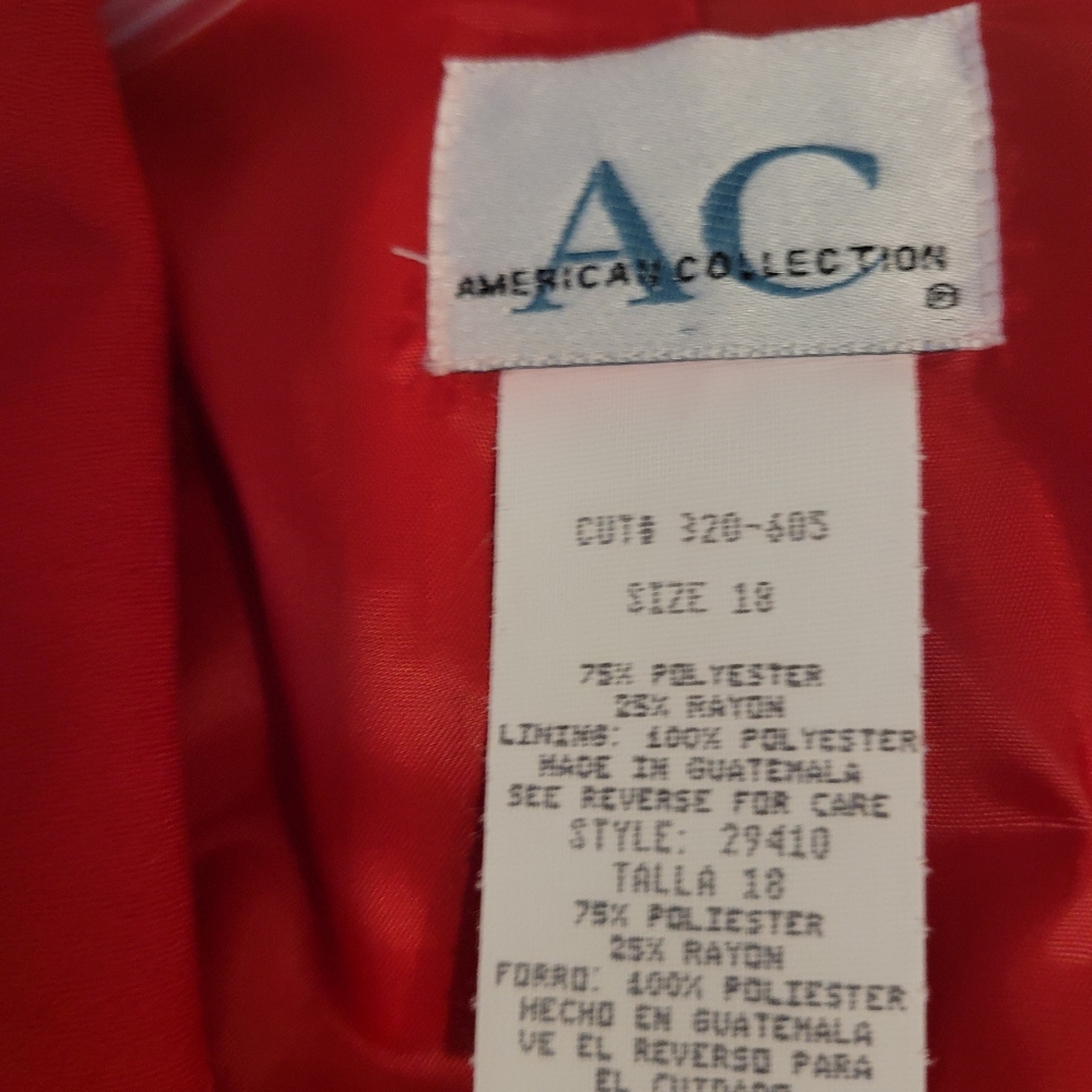 American Collection jacket,  size 18, in Red.
